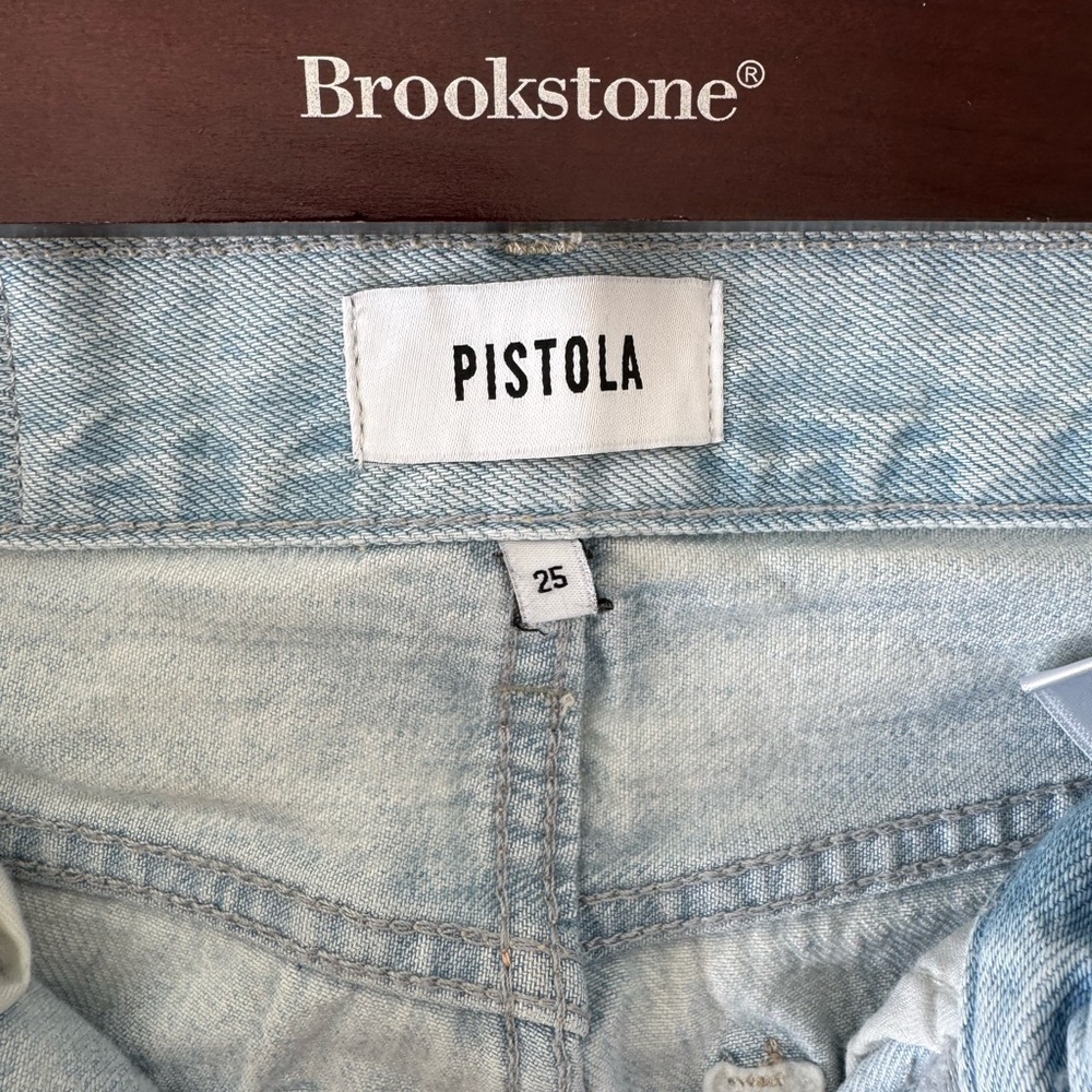 Pistola Straight Leg Raw Hem Light Wash Jeans Spring Summer Denim REVOLVE - Picture 6 of 9